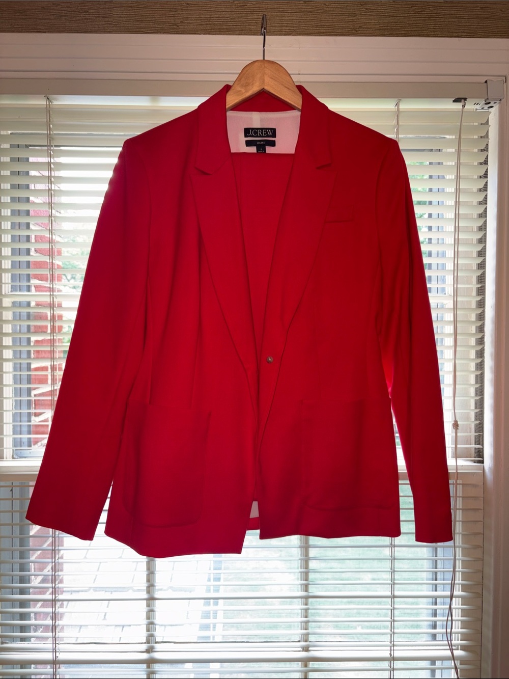 J. Crew Bright Red Single-Button Blazer